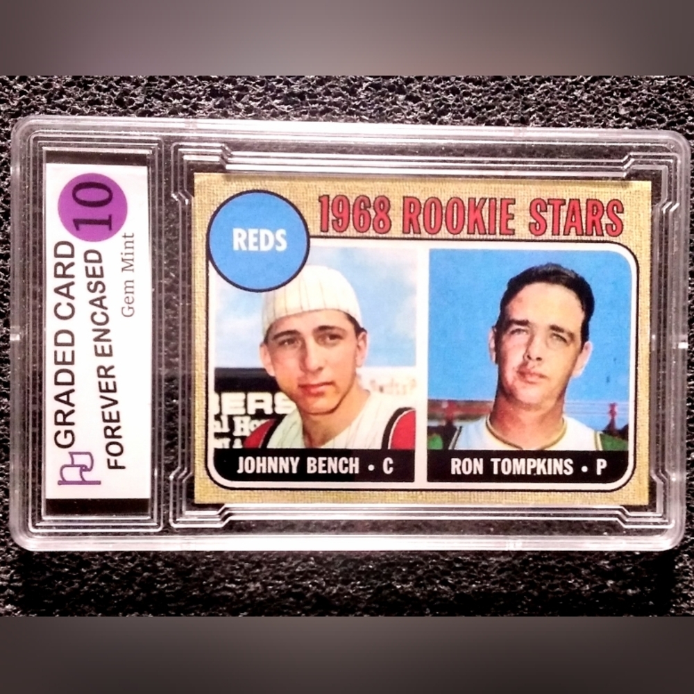 Johnny Bench, Ron Topkins Cincinnati Reds HOF Baseball Rookie Card